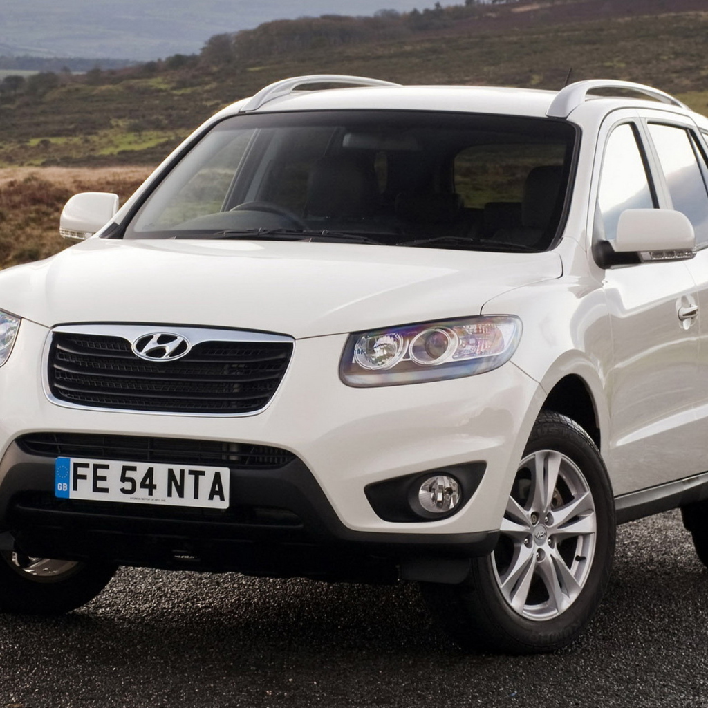 white Hyundai Santa Fe