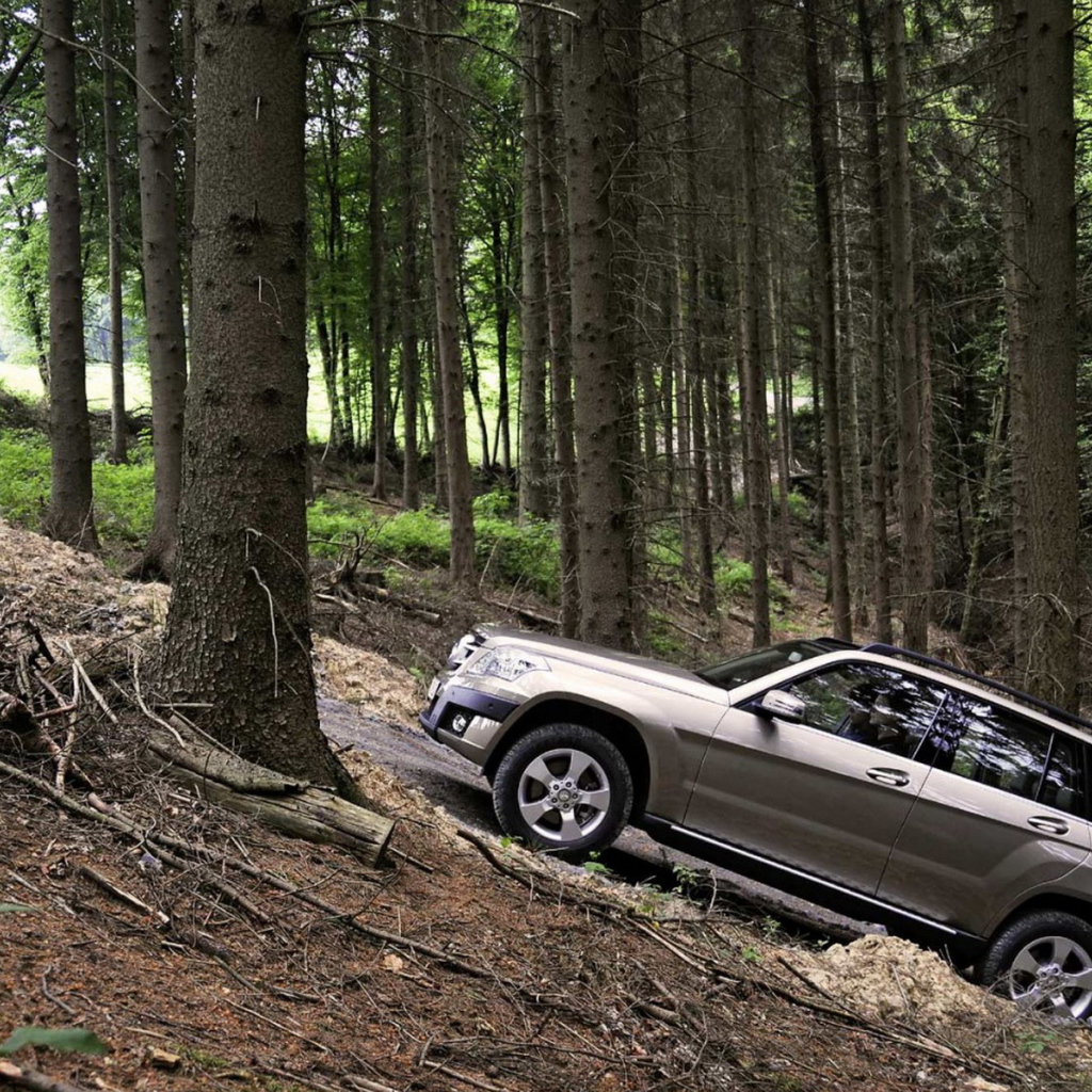 Mercedes Benz GLK прогулка по лесу