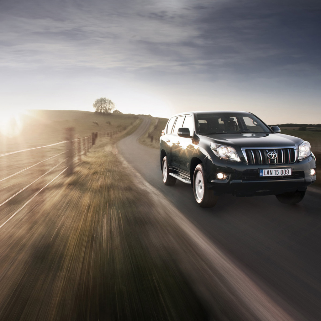 Toyota Land Cruiser на грунтовой дороге