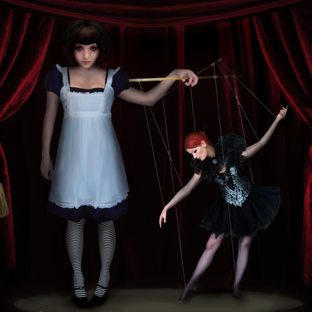 Кукловод и кукла марионетка