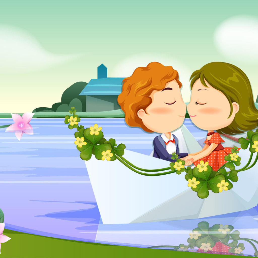 Влюбленные на лодочке