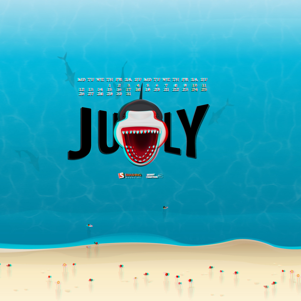 Акула 3D обои для рабочего стола