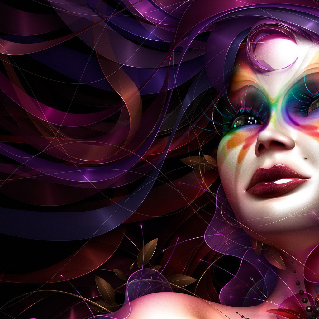 Девушка в разных цветах