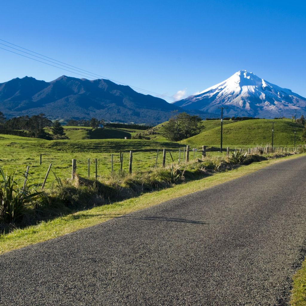 Дорога, Горы, Синее небо