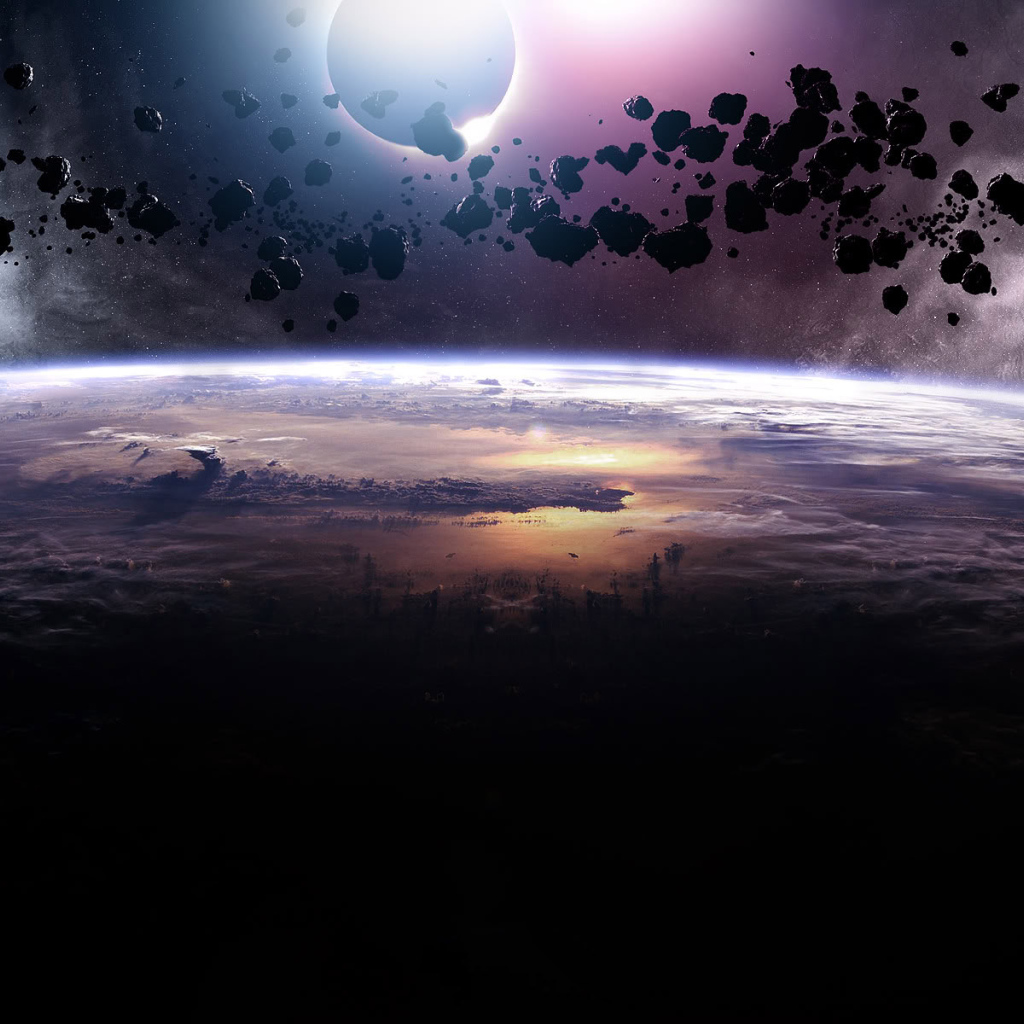 Астероиды над планетой