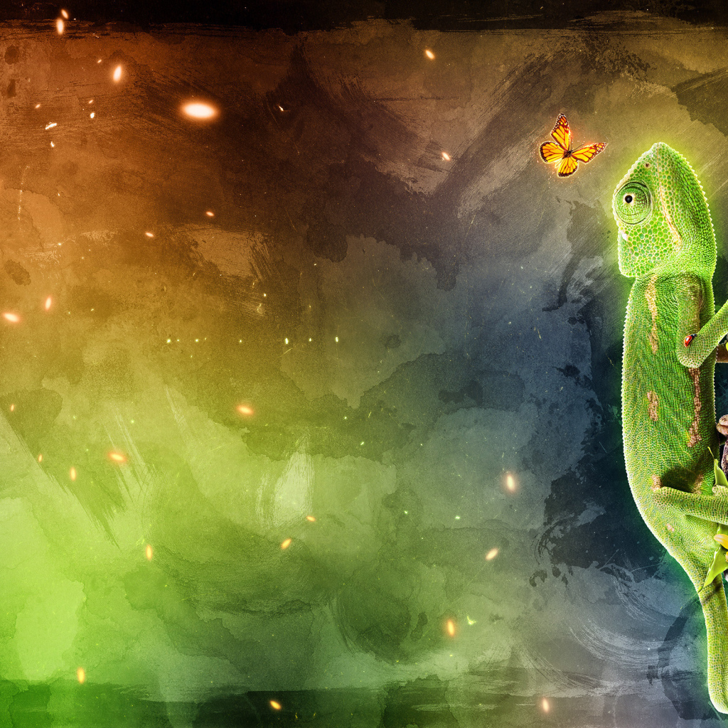 Хамелеон на ветке