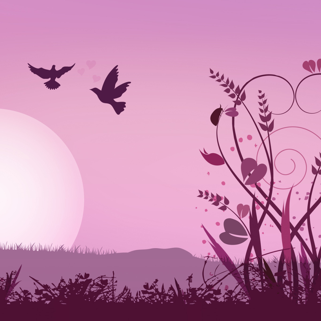 Цветы и голуби