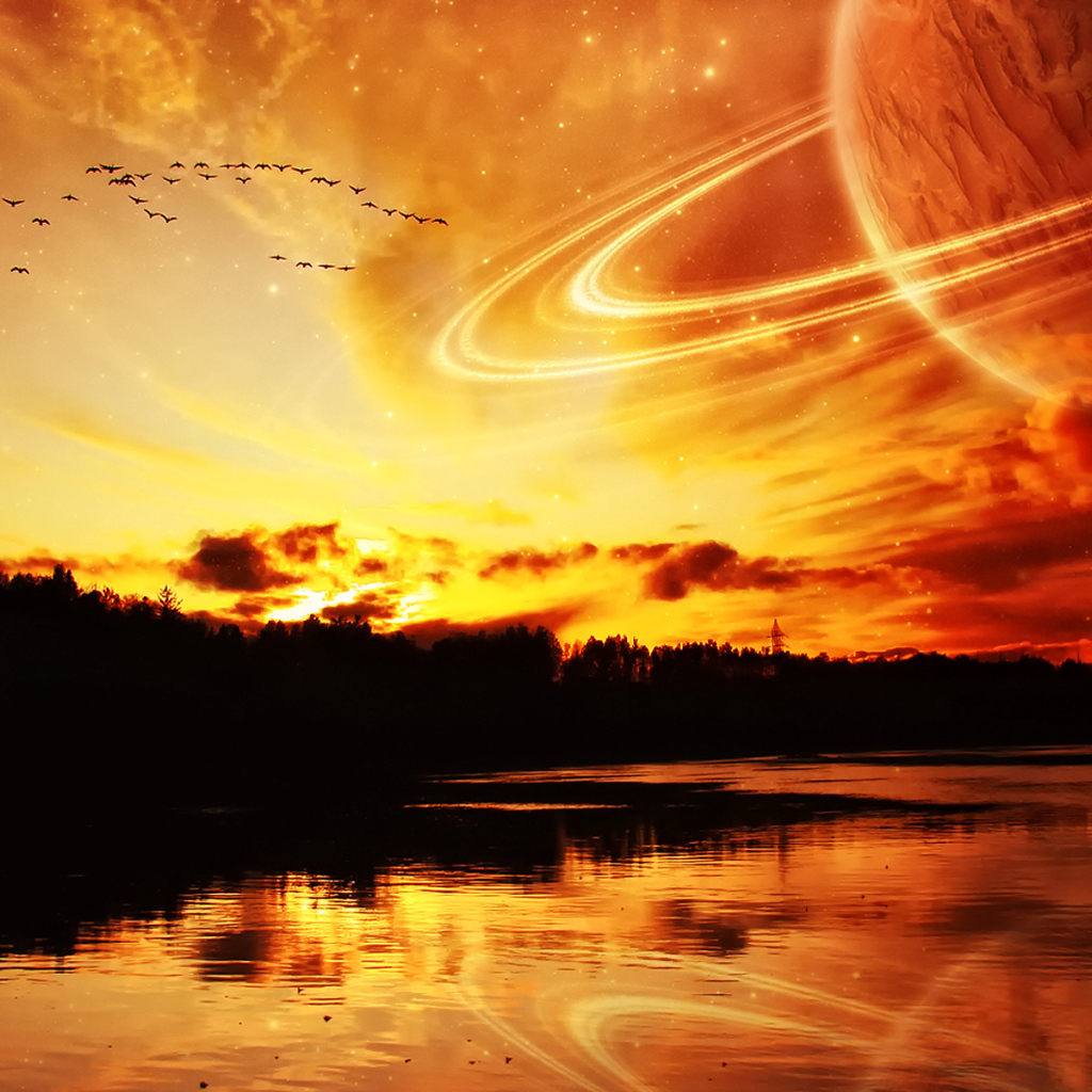 Невероятное небо над рекой