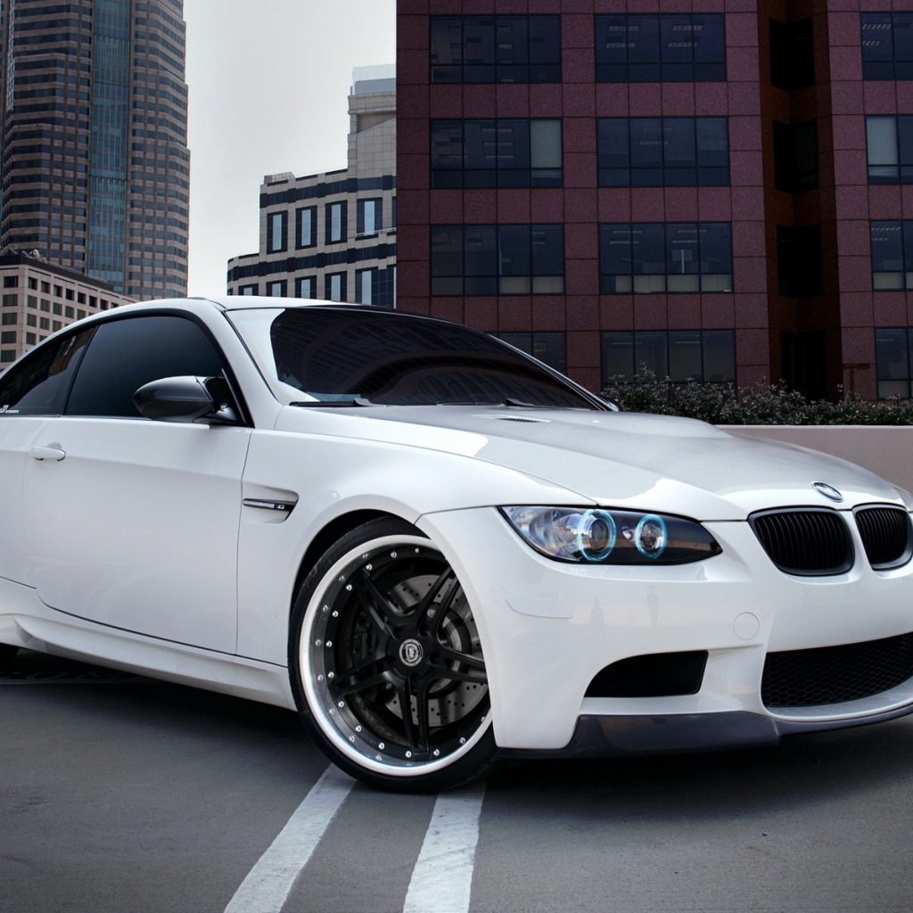 white BMW Coupe