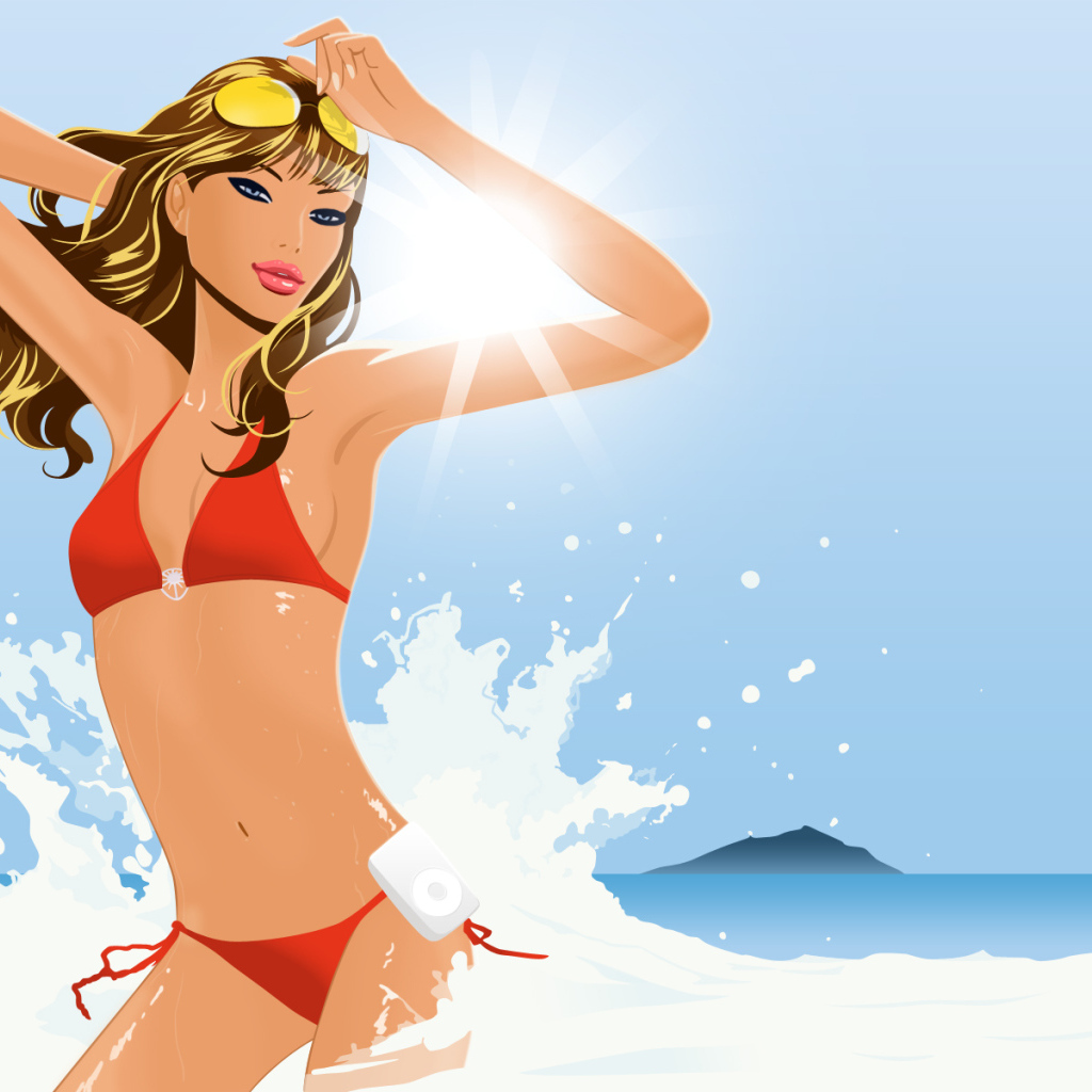 Девушка в море