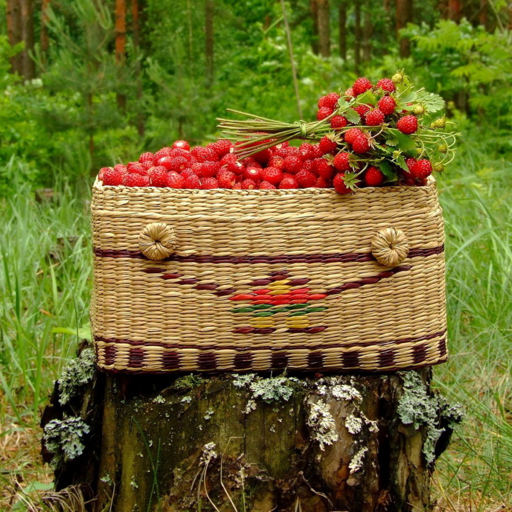 Земляника в корзине