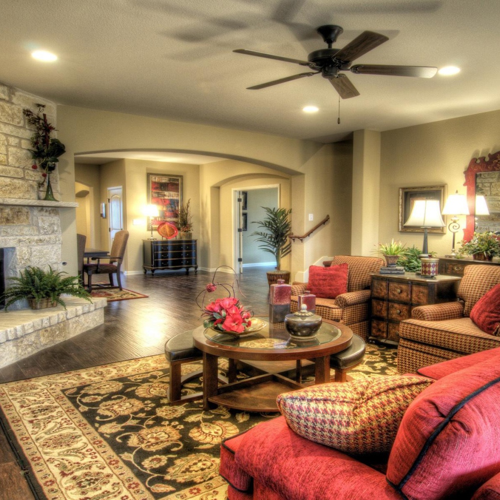 Гостиная с камином