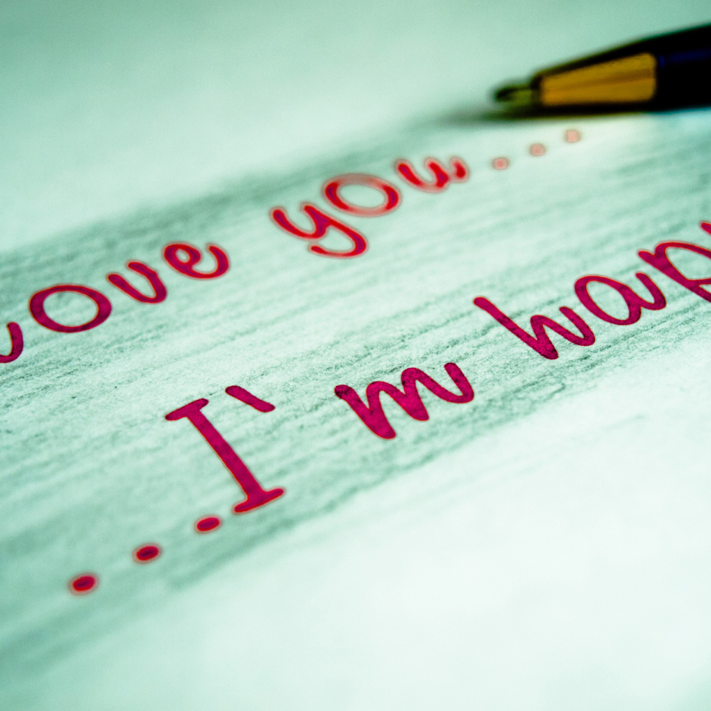 надпись I love you