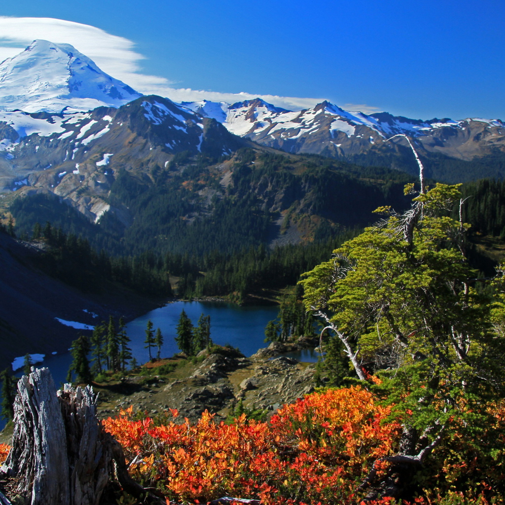 Горы и озеро