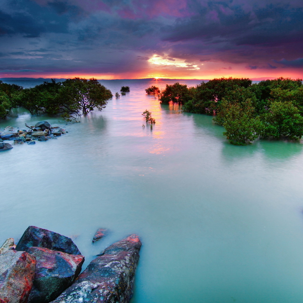 Прилив на закате