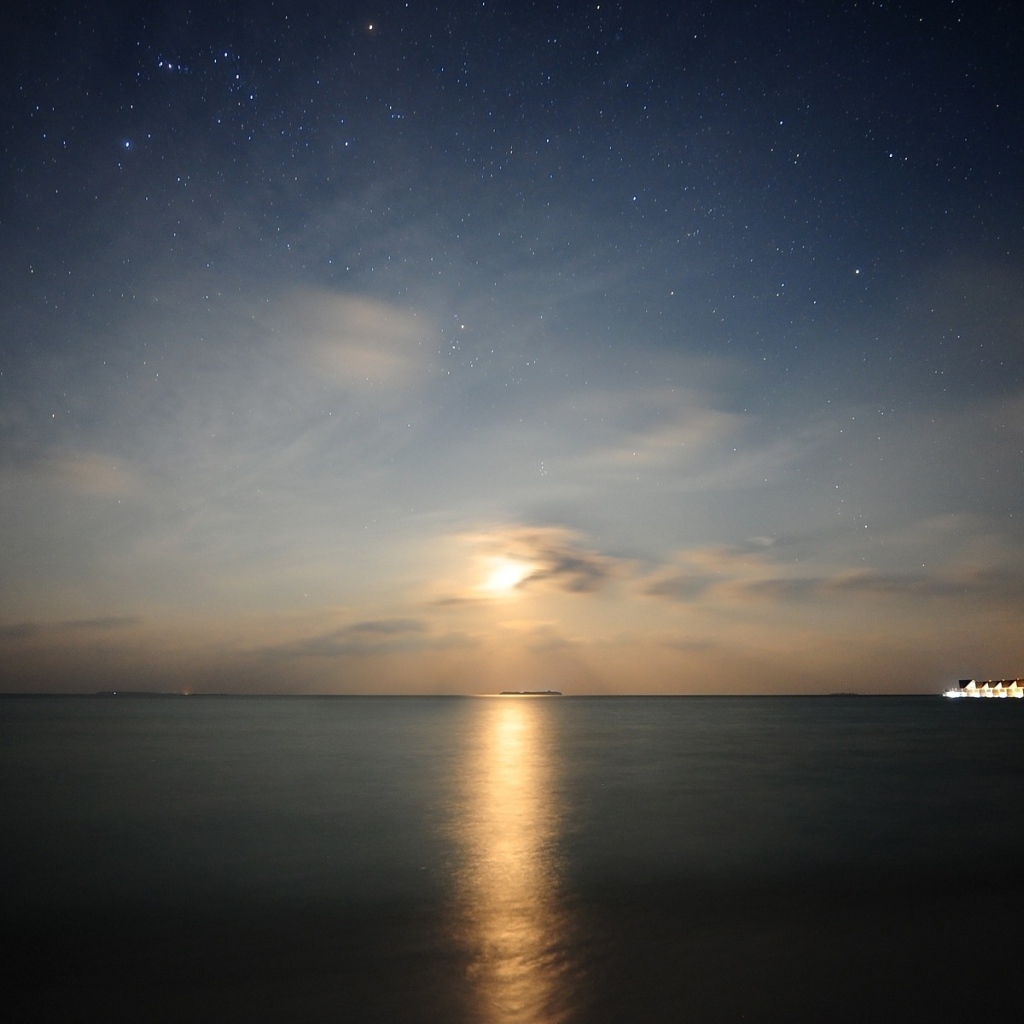 Закат на звездном небе