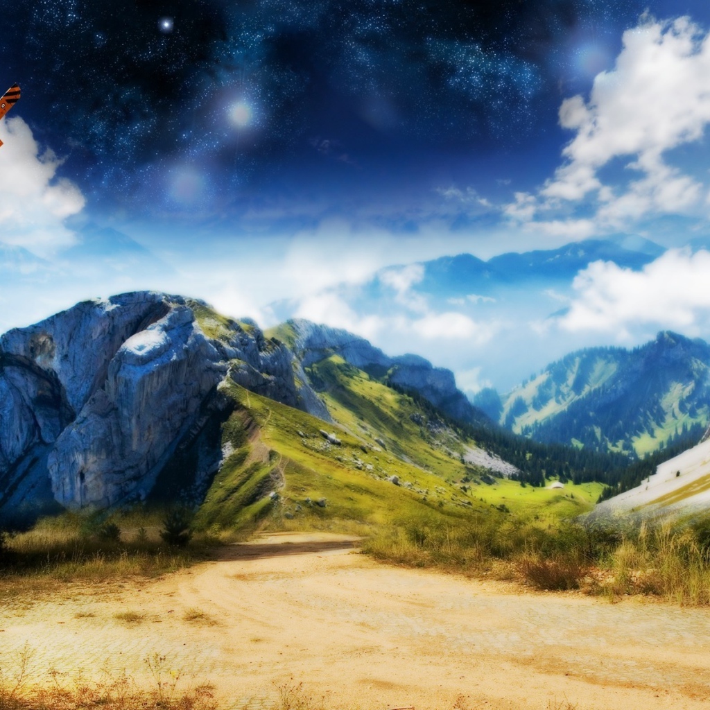 Горы и самолет