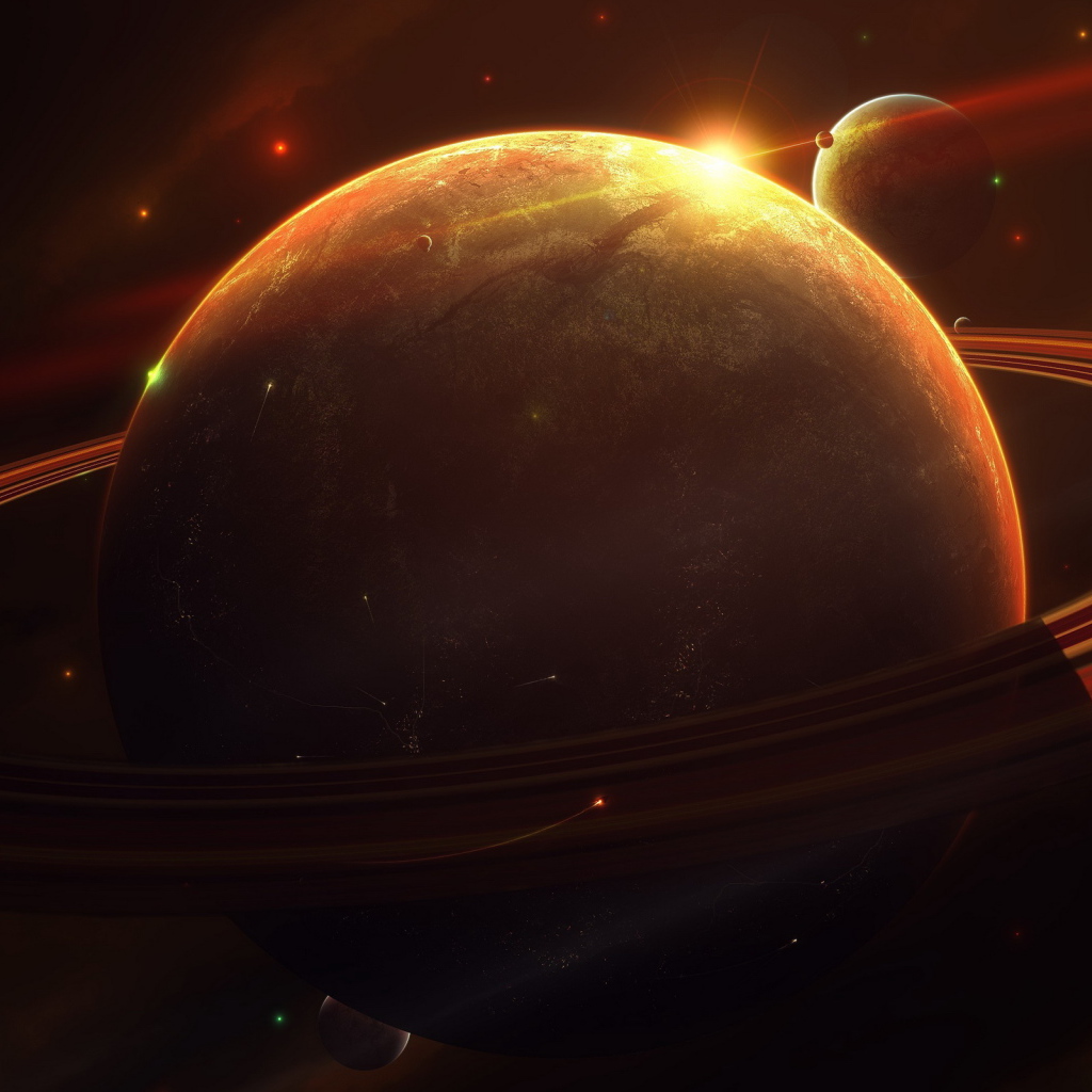 Гигантская планета с кольцами