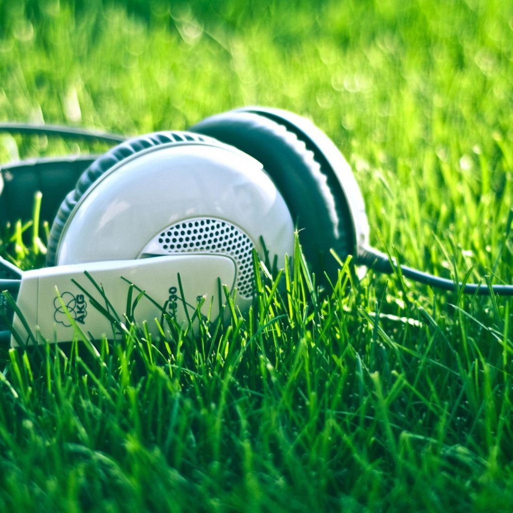 Наушники на траве