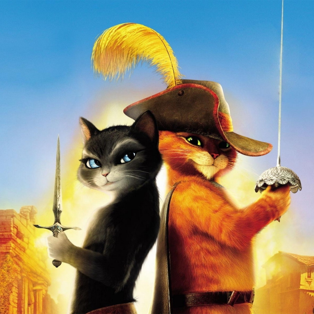 Кот в сапогах и кошка