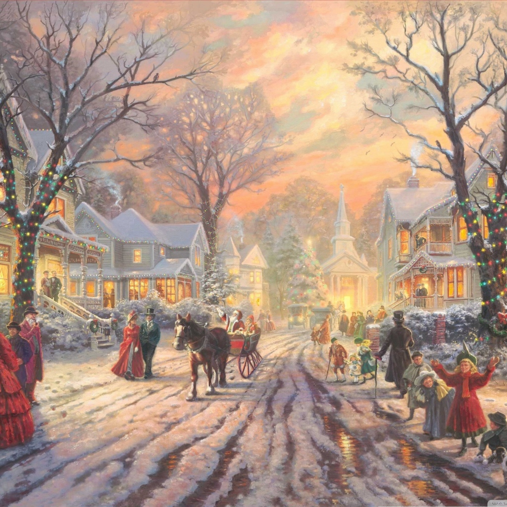 Празднование Рождества в городе