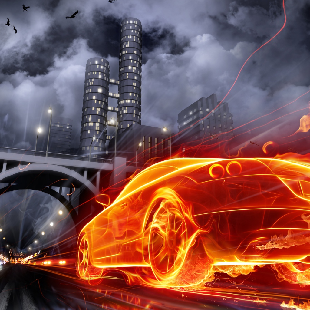 Машина в огне