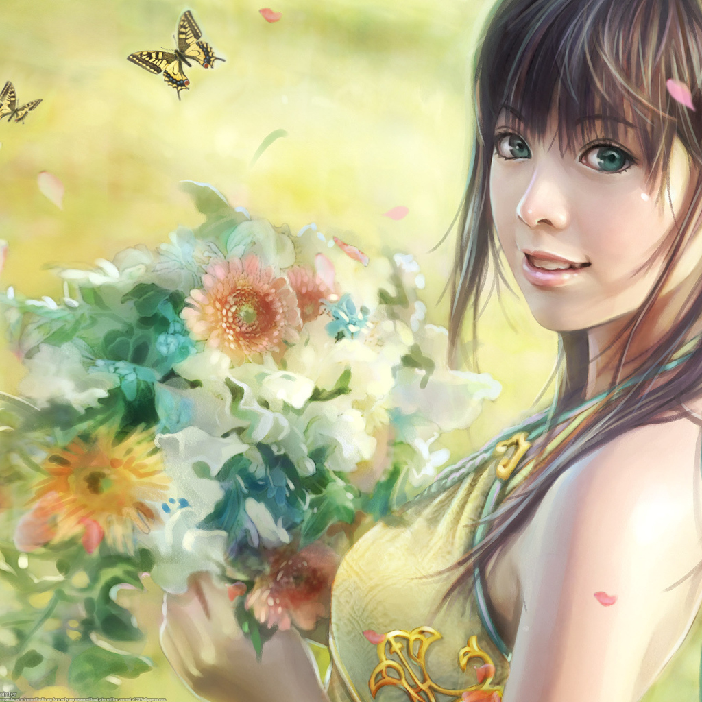 Красавица с букетом