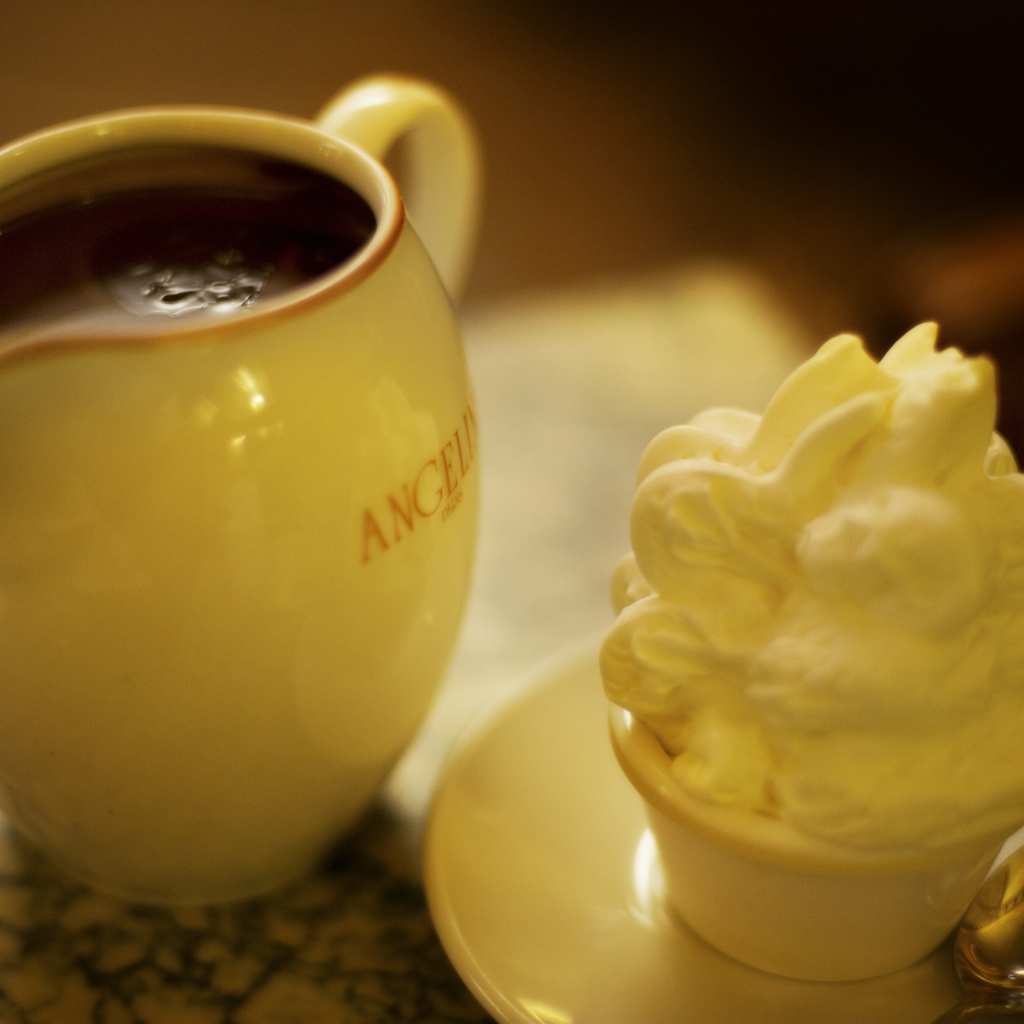 Горячий шоколад и пирожное