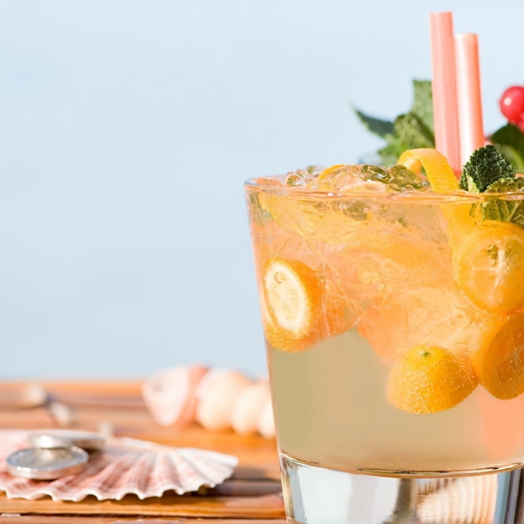 Коктейль Мохито с апельсинами