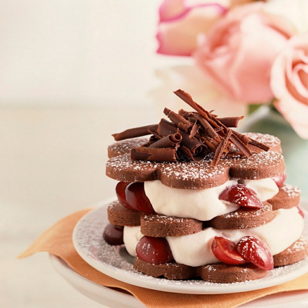 Пирожное с шоколадной стружкой