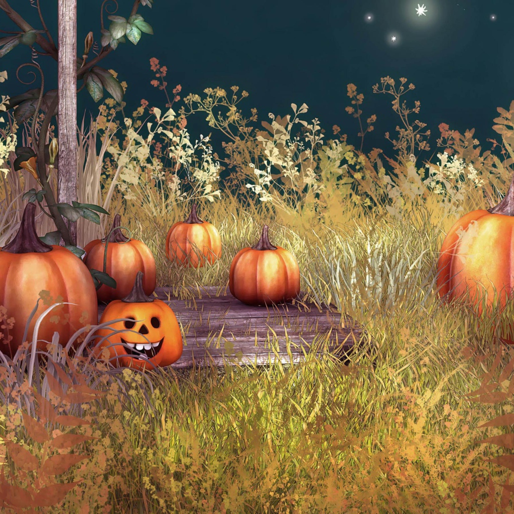 Тыквы в лесу