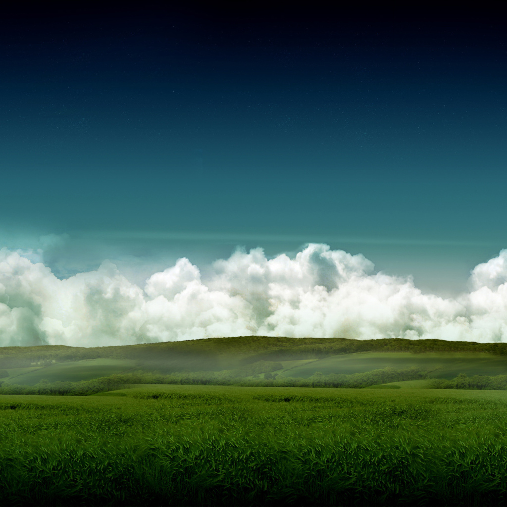 Облака над лугом