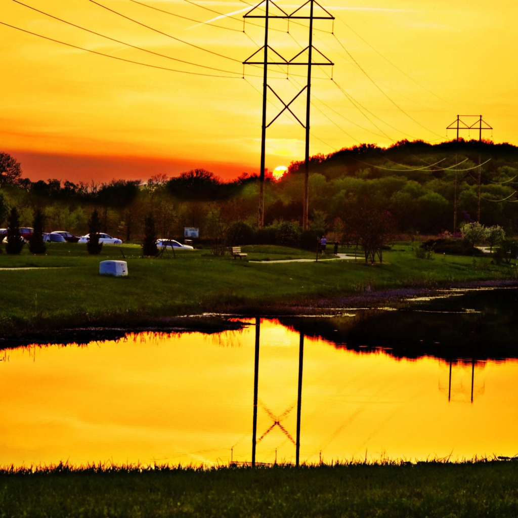 Закат в городе