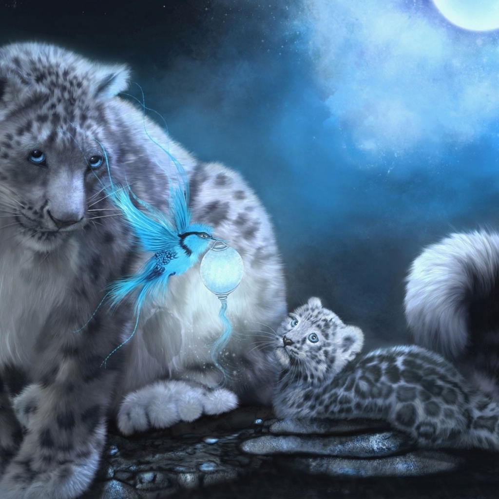 Ирбис и котенок