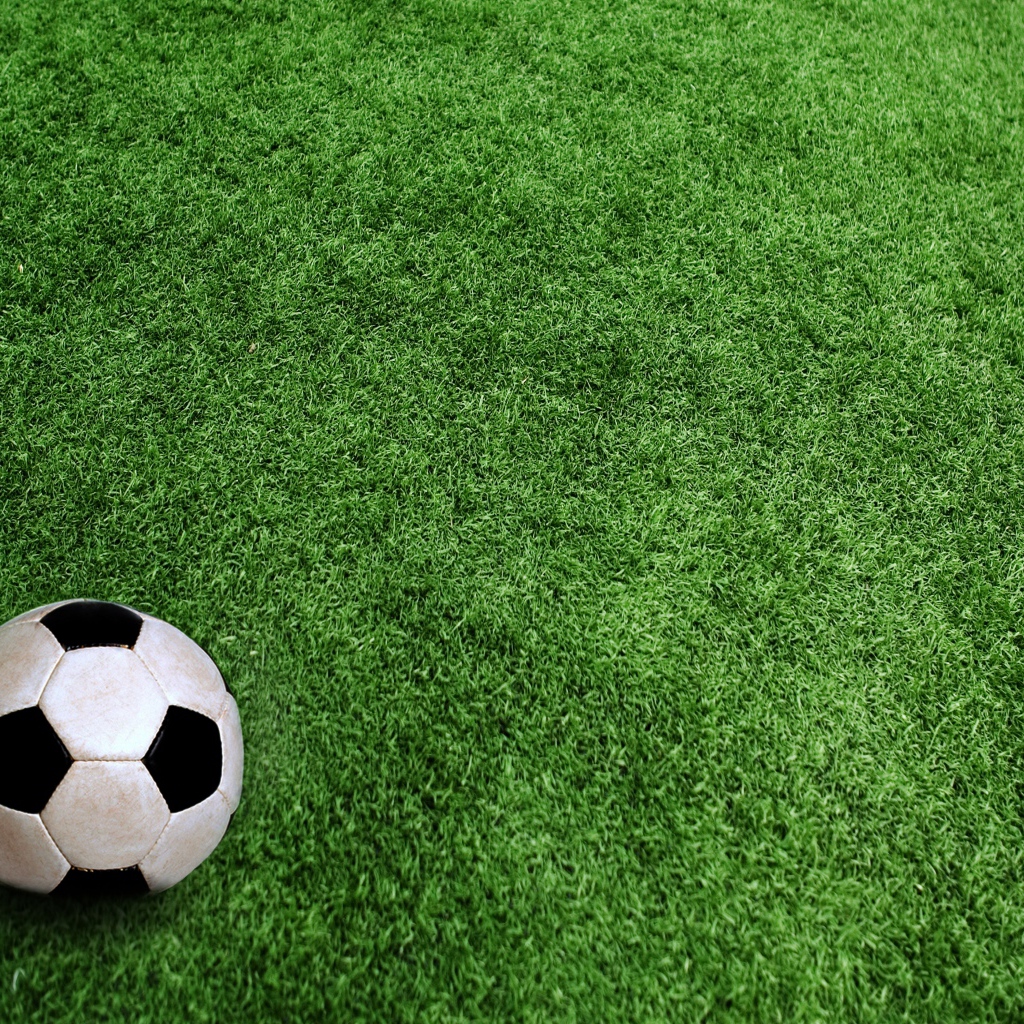 Мяч на футбольном поле