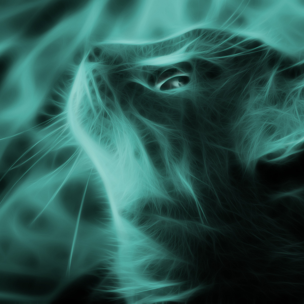 Кошка в зеленом тоне