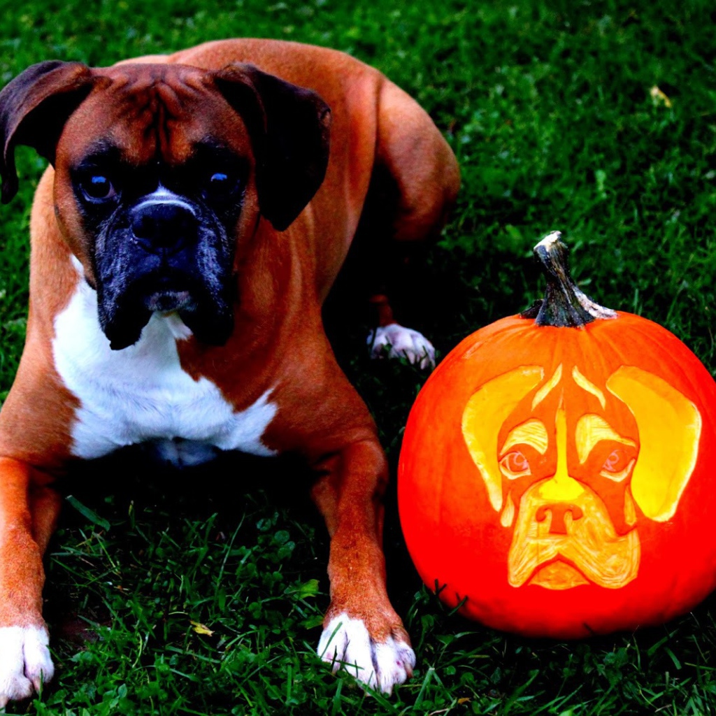 Боксёр и тыква