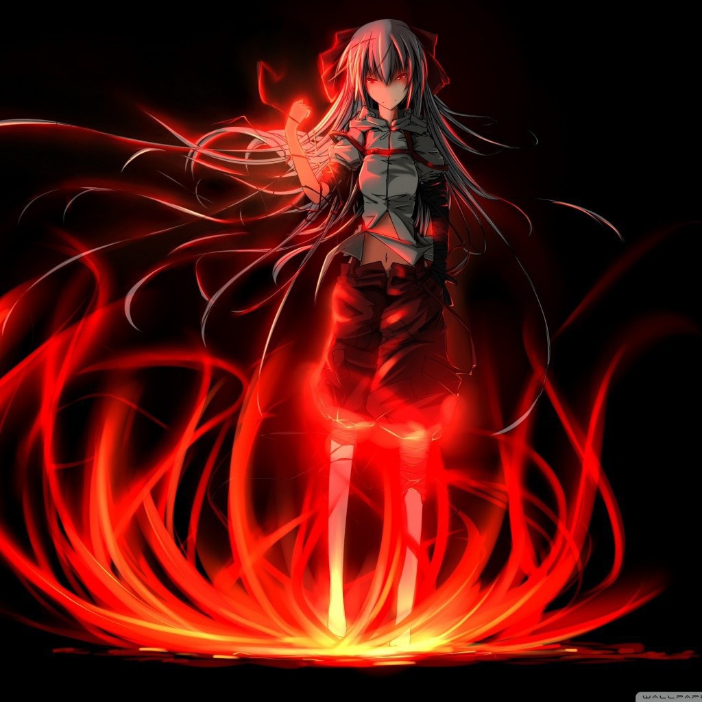 Аниме девочка в пламени