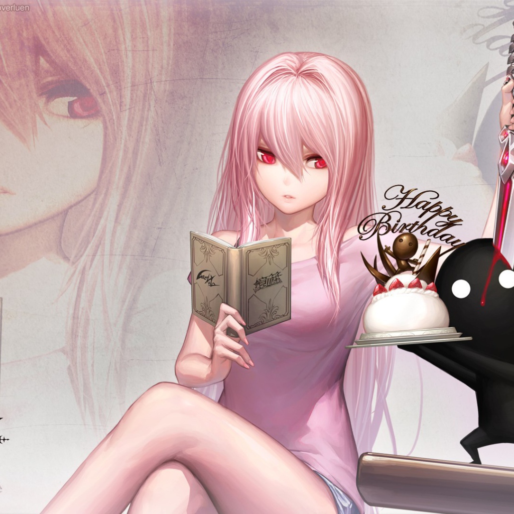 Аниме девочка с книгой