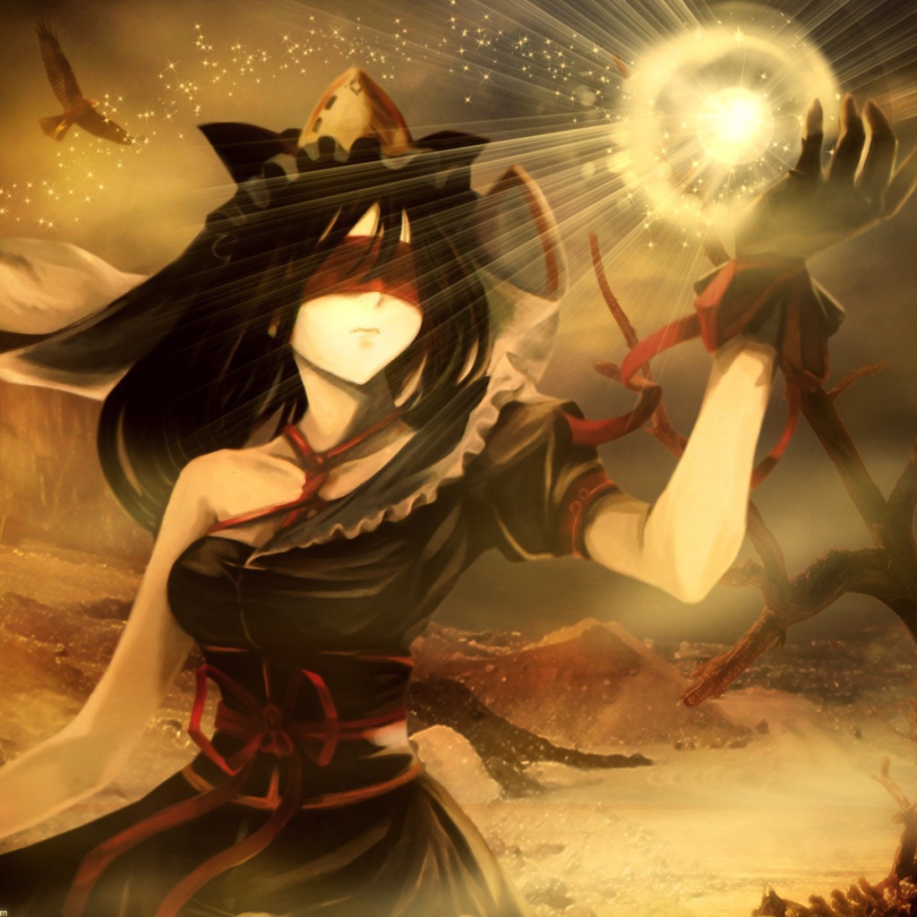 Девушка с огненным шаром