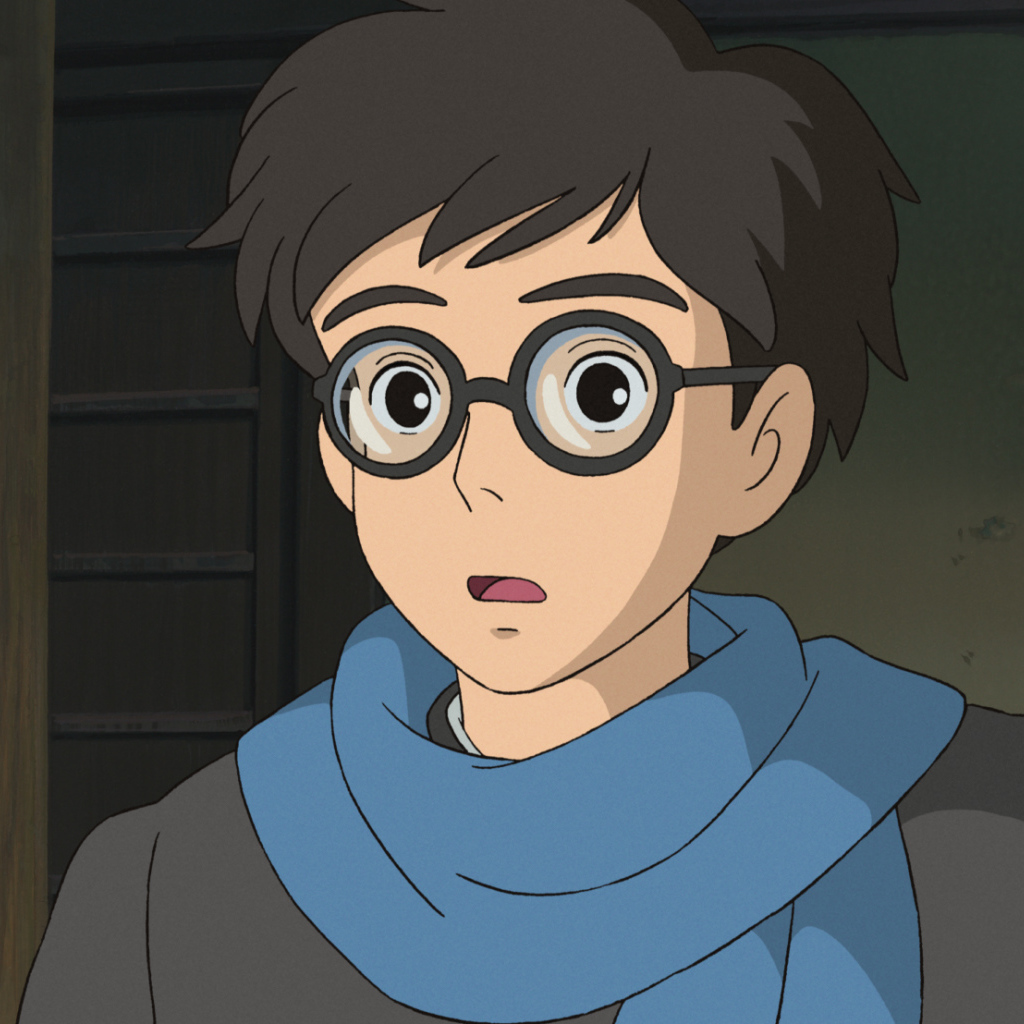 Miyazaki Kaze tachinu, a boy with glasses