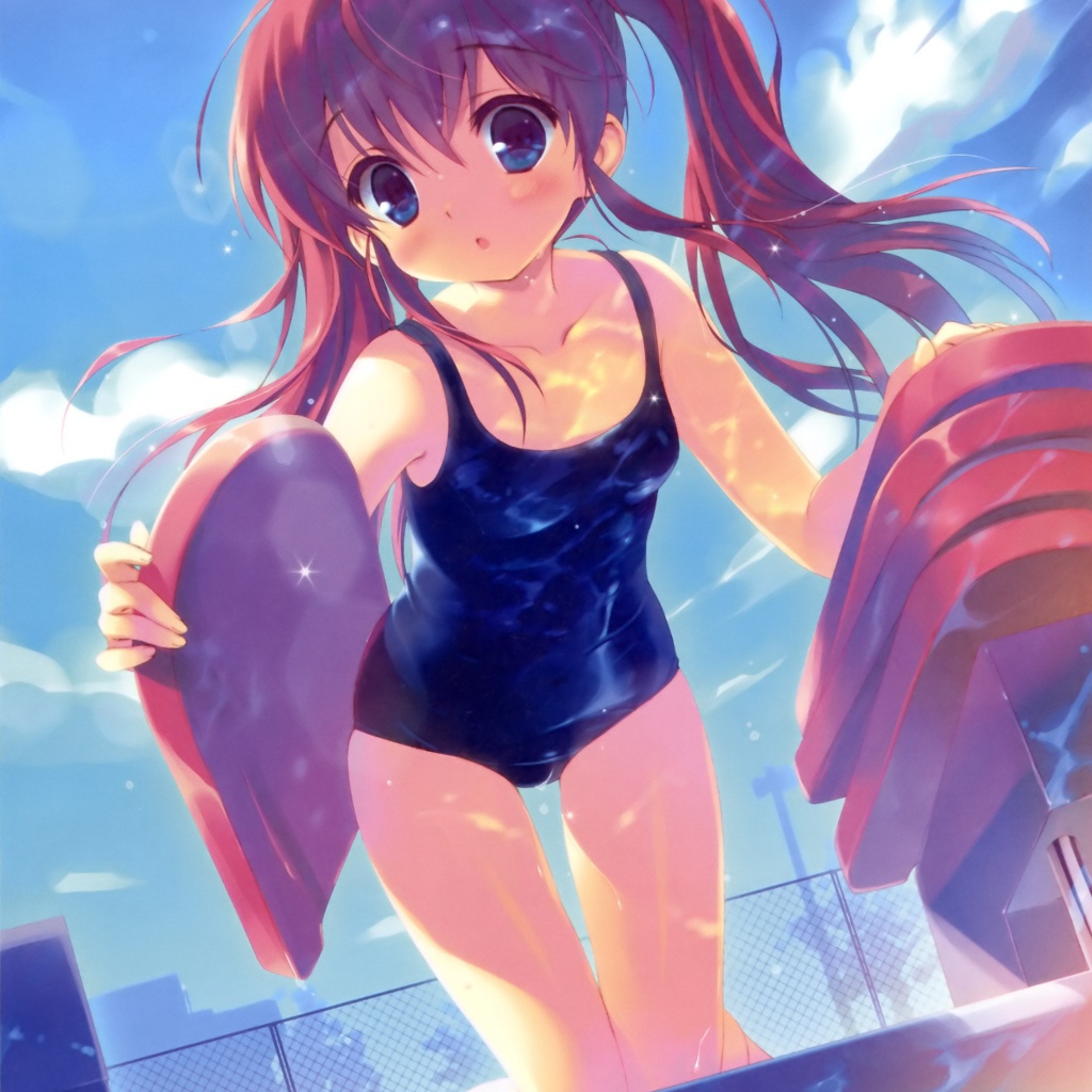 Девочка идет купаться