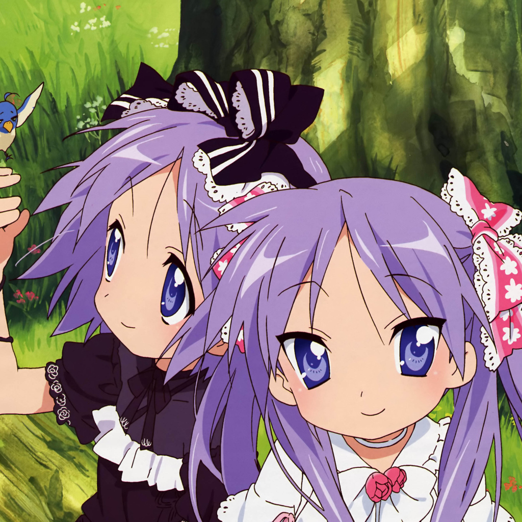 Две девочки с птичкой