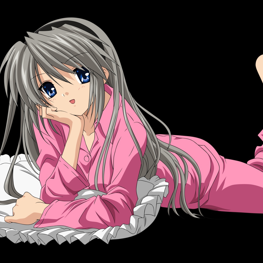 Аниме девочка на подушке