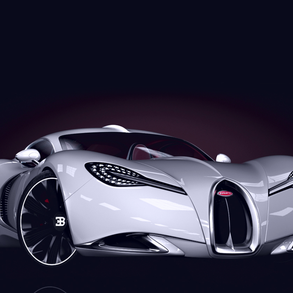 Бугатти на синем фоне