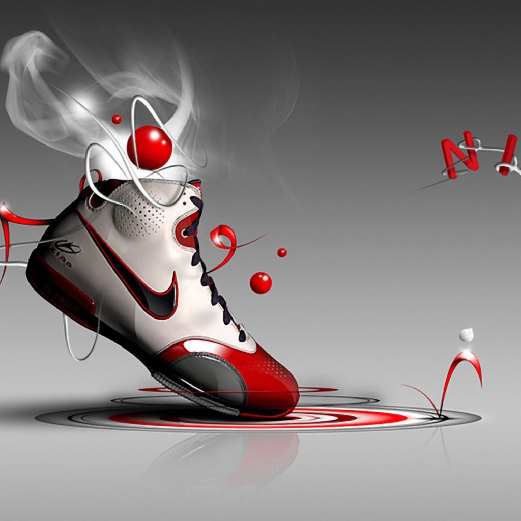 Абстрактный рисунок с кроссовком