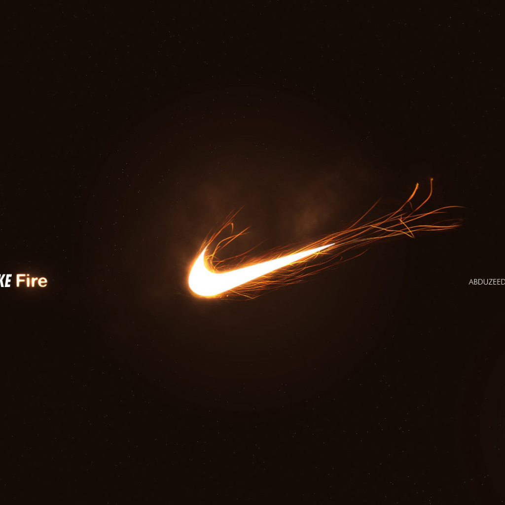Nike логотип в огне