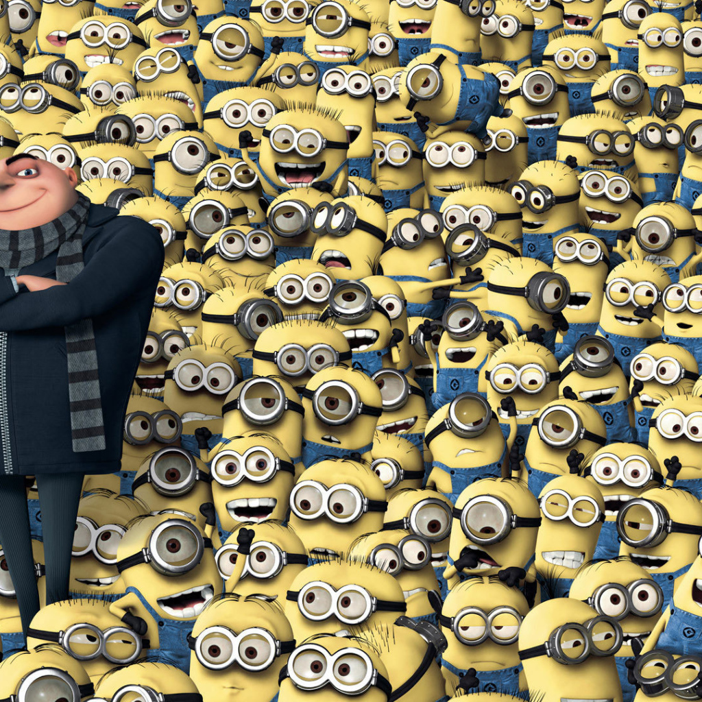 Много миньонов из Мультфильма Миньоны