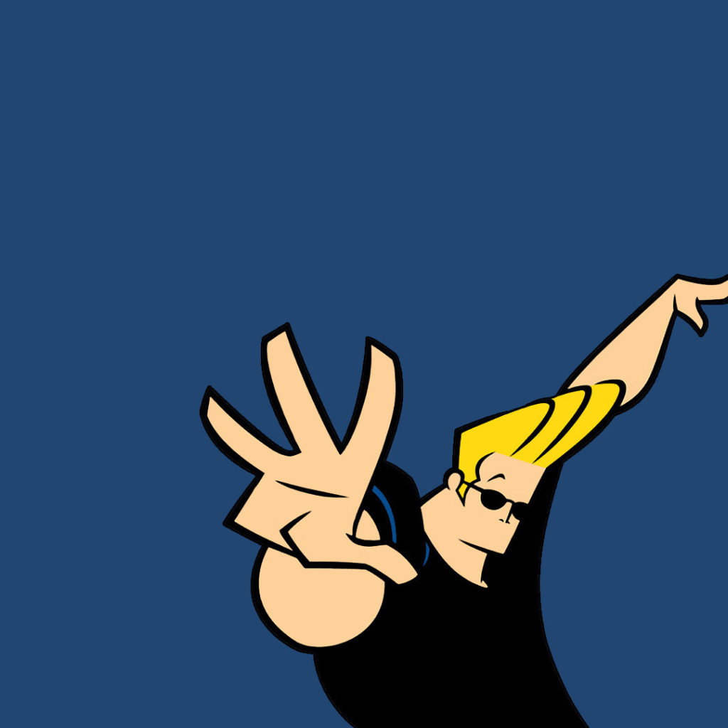 Джонни Браво на синем фоне