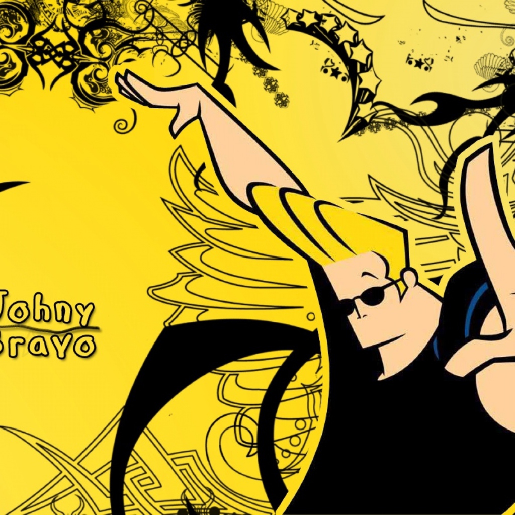 Джонни Браво на желтом фоне